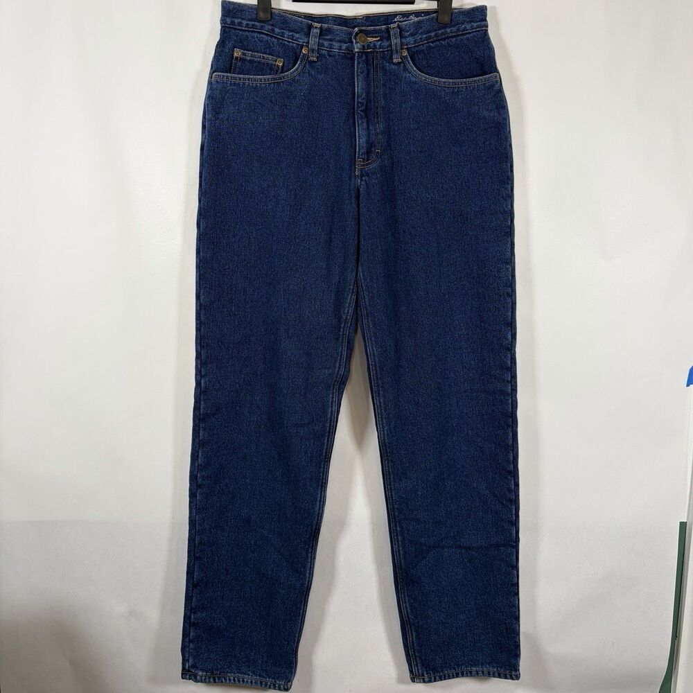 Eddie Bauer Fleece Lined Jeans Mens 32x34 Blue Medium Wash Straight Leg Vintage